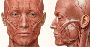 arteres du visage et muscles peauciers