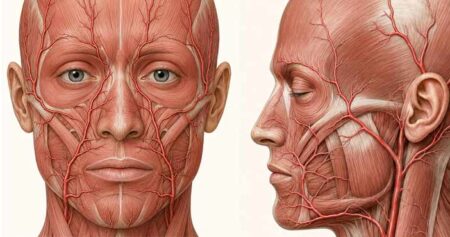 arteres du visage et muscles peauciers